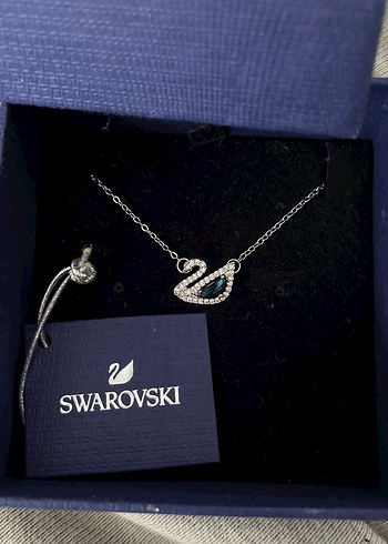 swarovski Swarovski Mini Zincir Detaylı Mavi Kadın Kolye