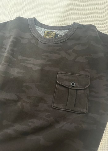 Erkek Kamuflaj Desenli Düğmeli Sweatshirt - Görsel 5