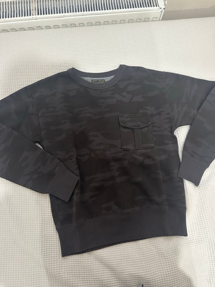 Erkek Kamuflaj Desenli Düğmeli Sweatshirt - Görsel 2