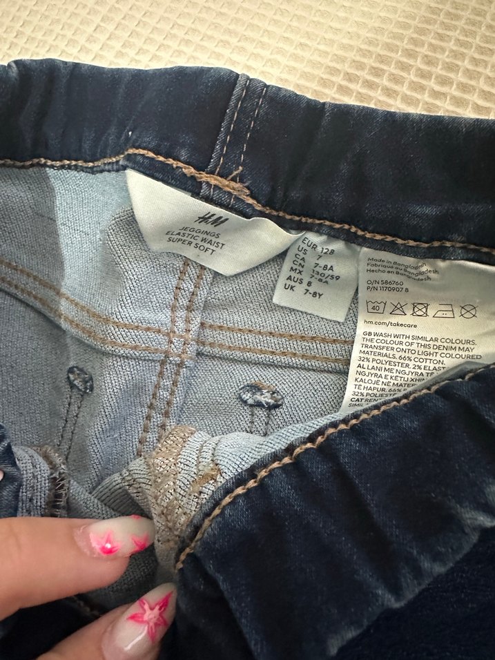 Kız Çocuk Elastik Bel Slim Fit Kot Pantolon - Görsel 2