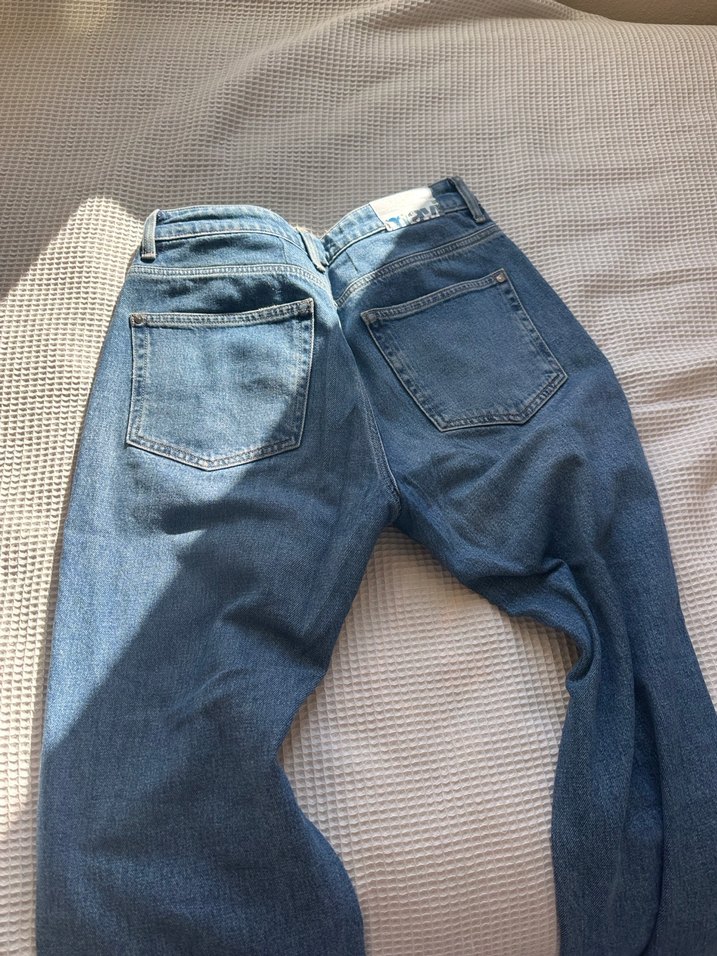 Kadın Mavi Bol Kesim  Kot Pantolon - Görsel 5