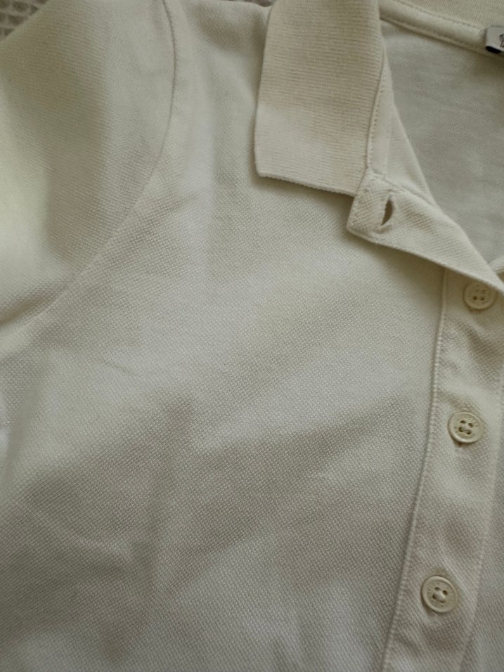 Kız Çocuk Beyaz Düğmeli Pamuklu Elbise - Görsel 3