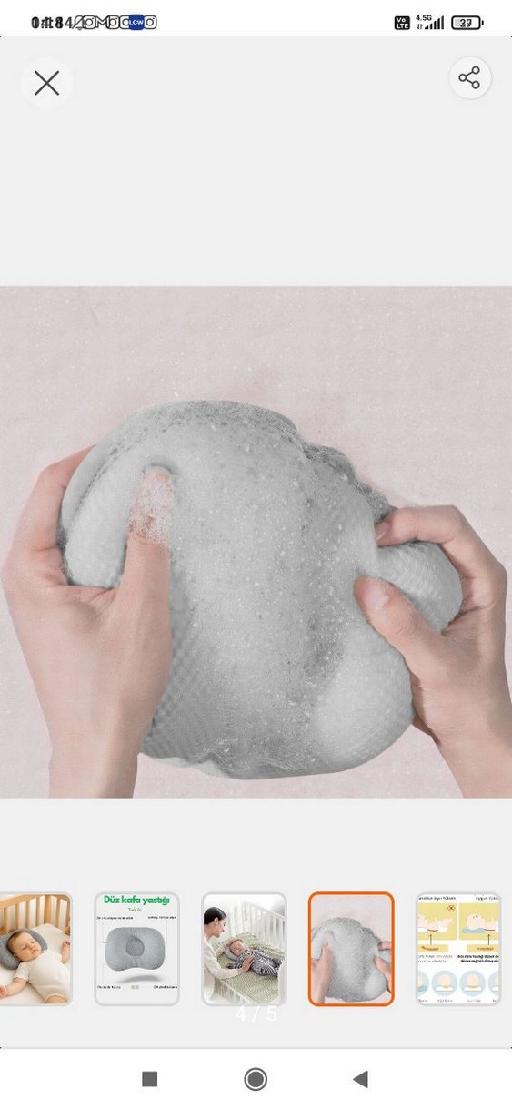 Gri Bebek Baş Düzeltici Yastık - Görsel 4