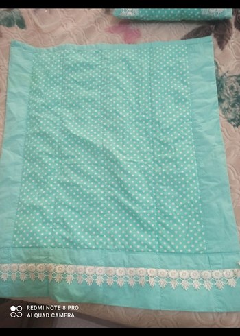 Turkuaz İşlemeli bebek takımı - Görsel 3