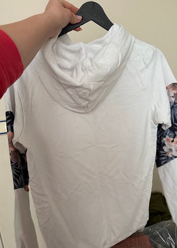 Çiçek Desenli Kapüşonlu Kadın Sweatshirt - Görsel 3