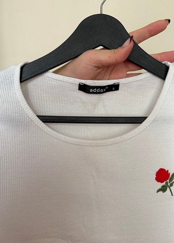 Kadın Beyaz Kısa Kollu Pamuklu Tişört addax - Görsel 3