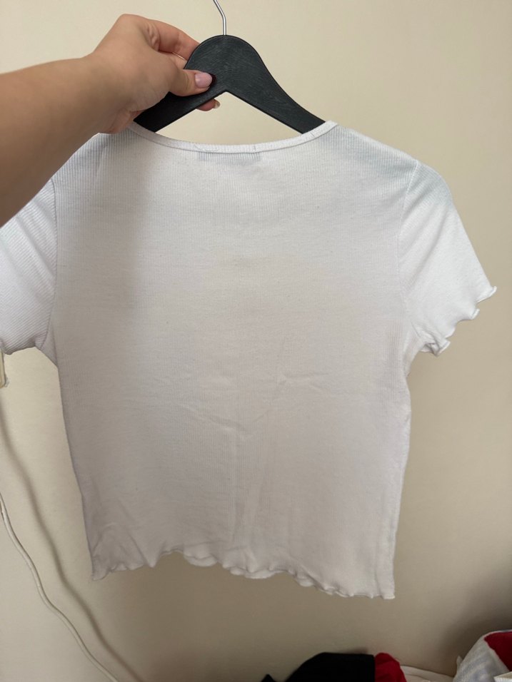 Kadın Beyaz Kısa Kollu Pamuklu Tişört addax - Görsel 2