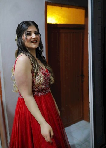 Parlak Kırmızı Straplez Midi Abiye Elbise - Görsel 2