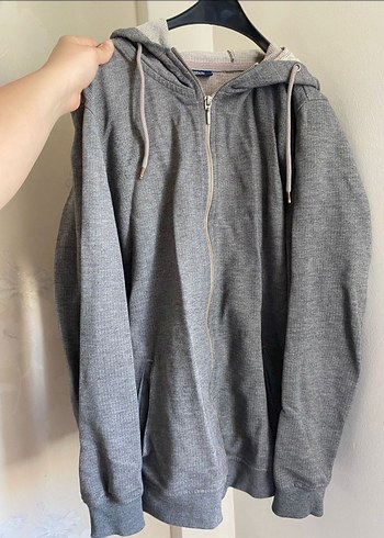 Defacto Gri Fermuarlı Erkek Sweatshirt