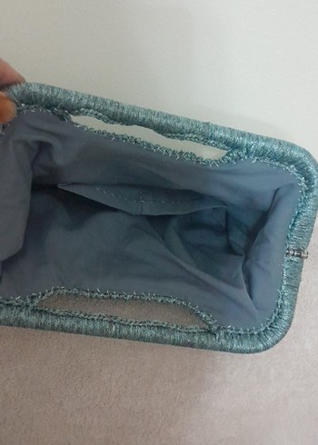 Turkuaz Örgü Kadın Çanta - Görsel 2