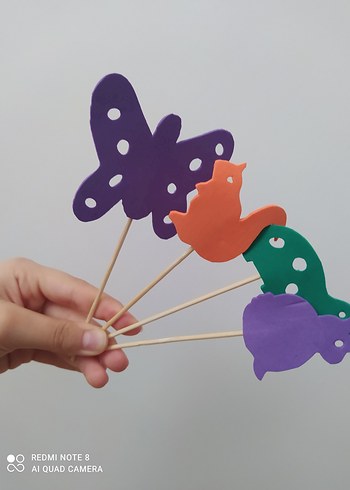 Renkli Hayvan ve Kelebek Şekilli gölge kuklaları - Görsel 2