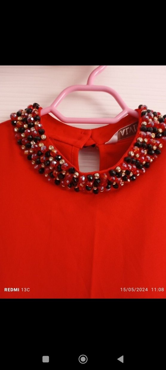 Kemerli Koyu Kırmızı Uzun Kollu Uzun Elbise - Görsel 4