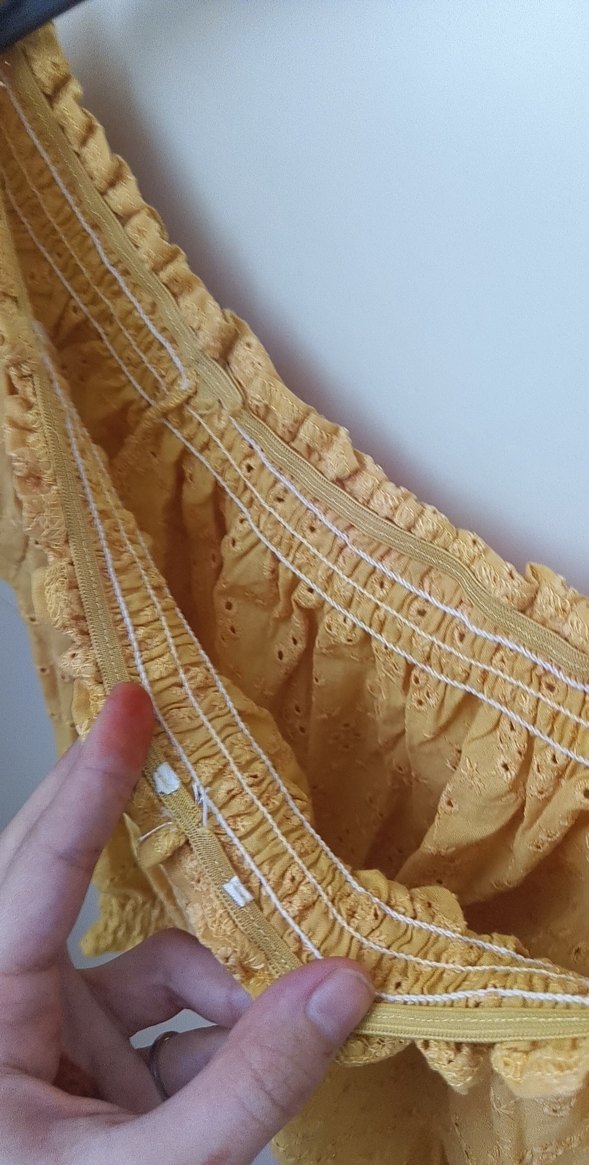 Sarı İşlemeli Kısa Bohem Bluz - Görsel 4