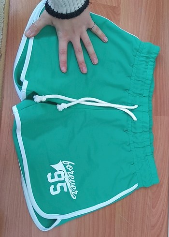 Yeşil Elastik Bel Mini Spor Şort - Görsel 2