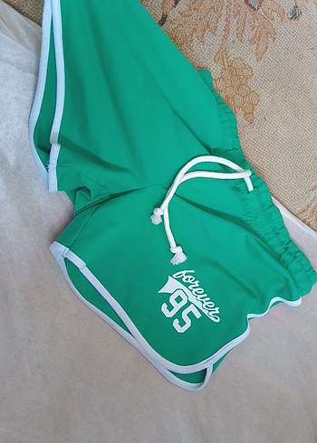 Yeşil Elastik Bel Mini Spor Şort - Görsel 3