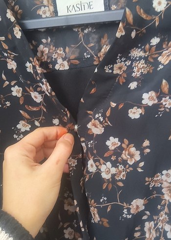 V Yaka Siyah Midi Bohem Elbise - Görsel 2