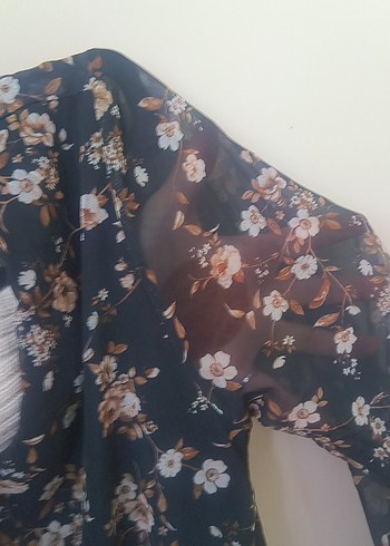 V Yaka Siyah Midi Bohem Elbise - Görsel 4