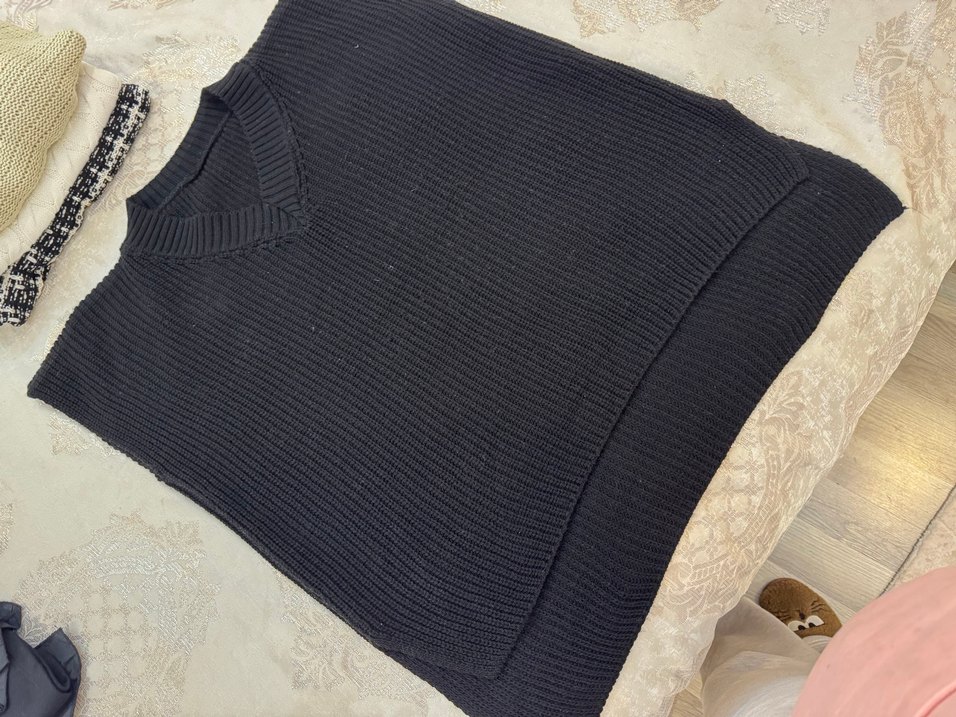 Siyah Kadın Boğazlı Triko Süveter - Görsel 2