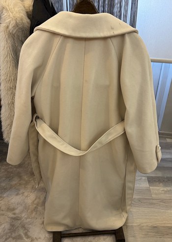 Bej Uzun Süet Kadın Kaban - Görsel 2