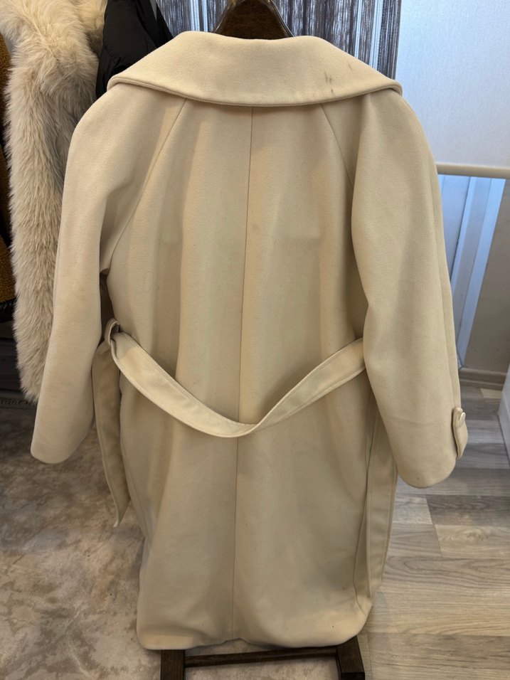 Bej Uzun Süet Kadın Kaban - Görsel 2