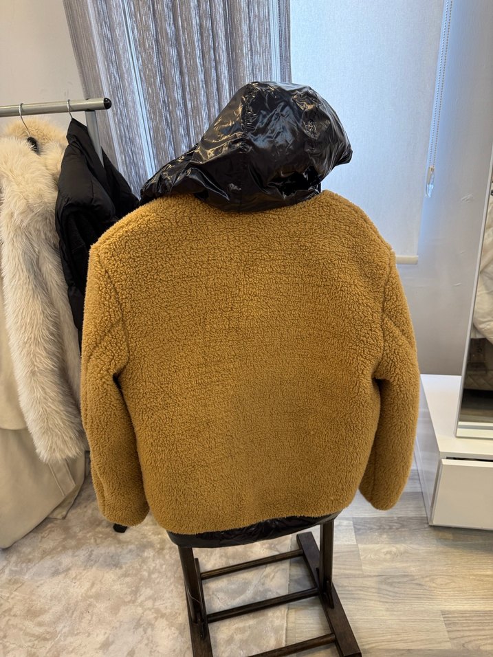 Kürklü Kapüşonlu Erkek Kısa Kahverengi Mont - Görsel 2