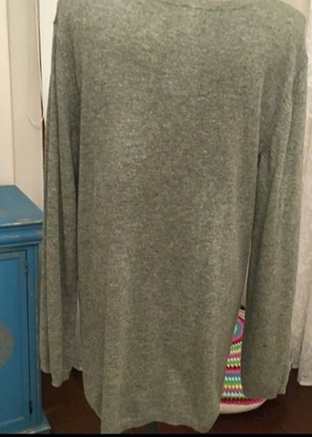 36 Beden H&M Gri V Yaka Kadın Triko Kazak