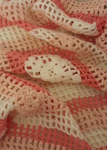 tığ işi el örgusü örtü 62x62 cm - Görsel 6