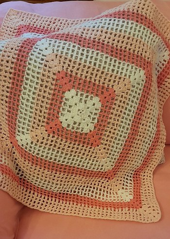 tığ işi el örgusü örtü 62x62 cm - Görsel 4