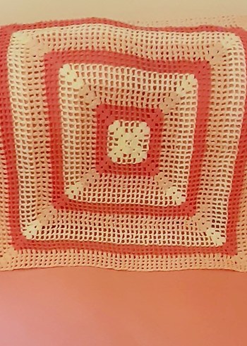 tığ işi el örgusü örtü 62x62 cm - Görsel 3