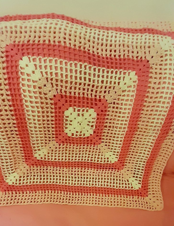 tığ işi el örgusü örtü 62x62 cm - Görsel 2