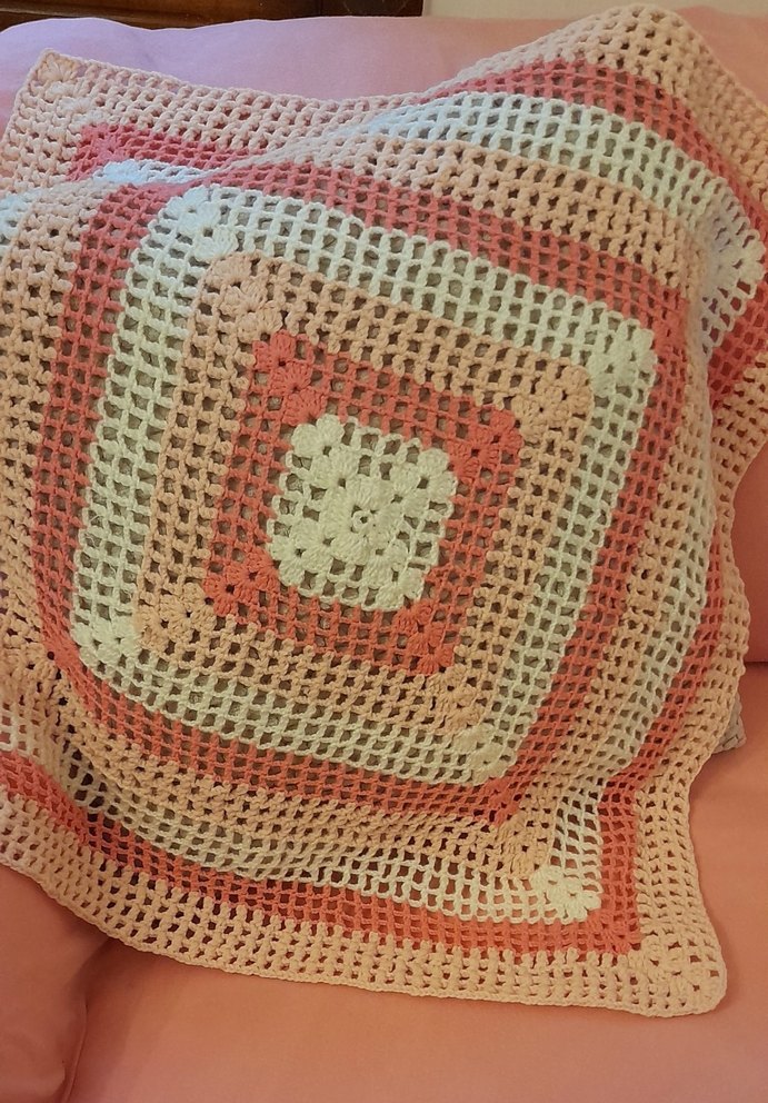 tığ işi el örgusü örtü 62x62 cm - Görsel 4