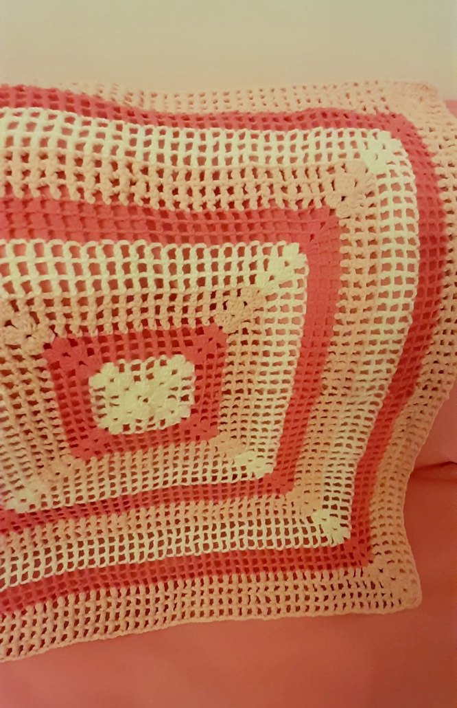 tığ işi el örgusü örtü 62x62 cm - Görsel 5