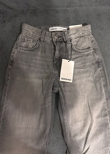 90'lar Geniş Paça Gri Kadın Jean - Görsel 2