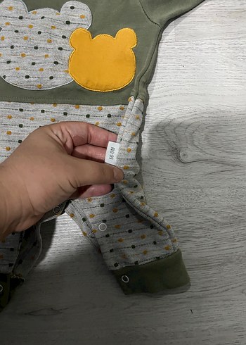 Gri Baskılı Bebek Tulum, Uzun Kollu - Görsel 2