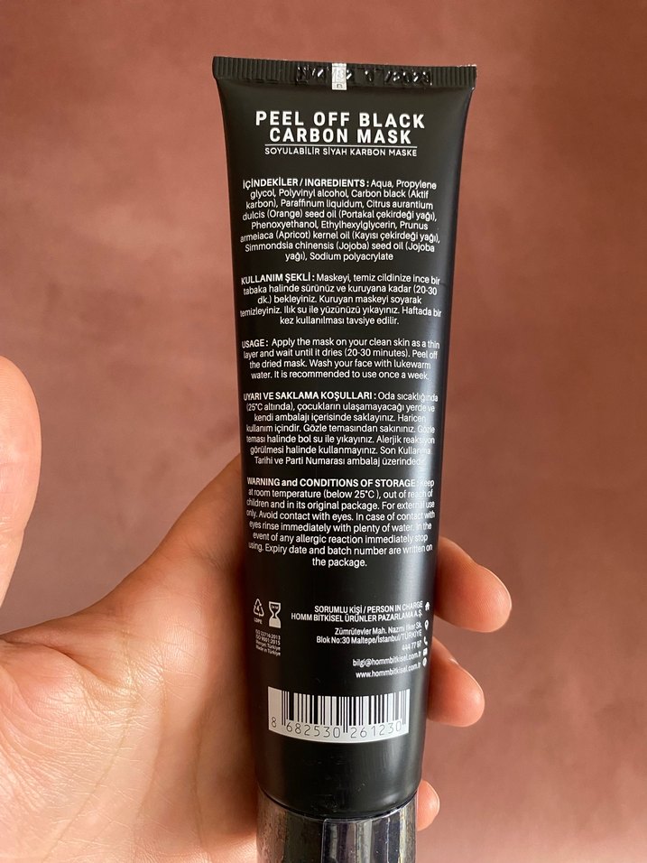 Homm Peel Off Siyah Karbon Maskesi 100 ml - Görsel 2
