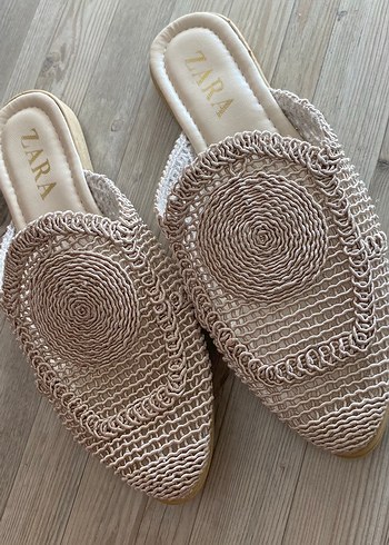 LC Waikiki Bej Örgü Kadın Dolgu Topuk Terlik