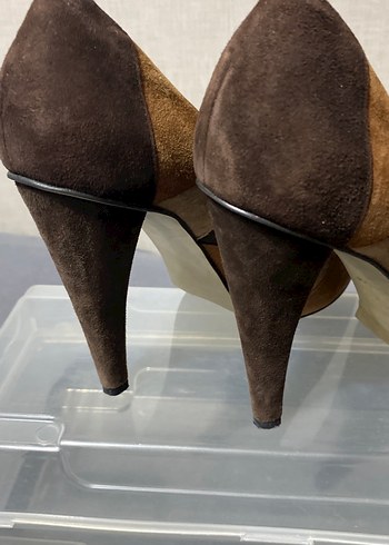 Enzo Angiolini Kahverengi Süet Platform Topuklu Kadın Ayakkabı