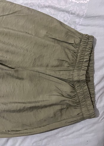 Kadın Keten Salaş Haki Pantolon - Görsel 3