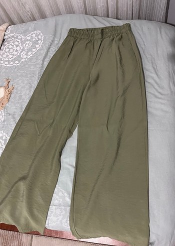 Kadın Keten Salaş Haki Pantolon - Görsel 2