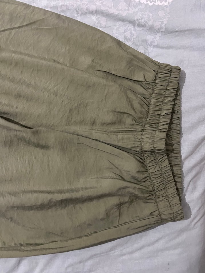 Kadın Keten Salaş Haki Pantolon - Görsel 3