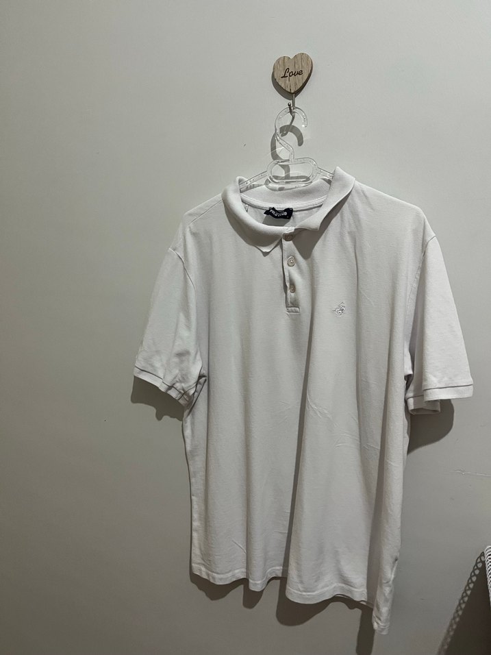 Erkek Beyaz Pamuklu Polo Tişört - Görsel 3