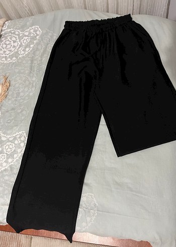 Siyah Midi Kadın Kumaş Pantolon - Görsel 2