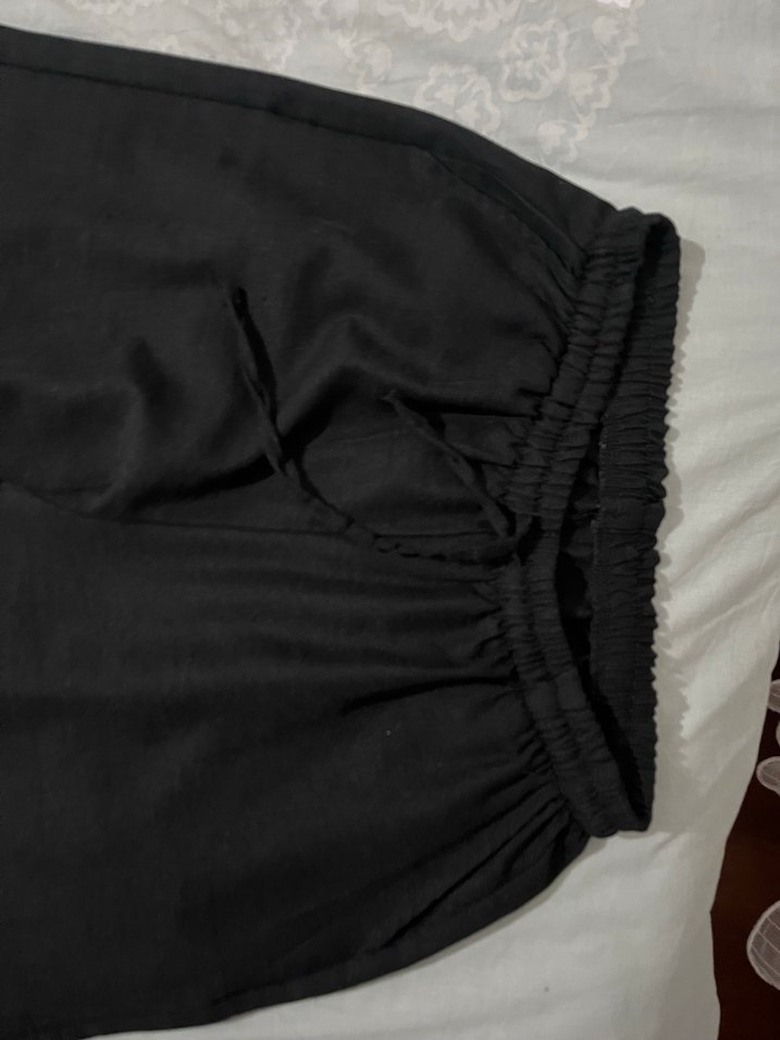 Siyah Midi Kadın Kumaş Pantolon - Görsel 4