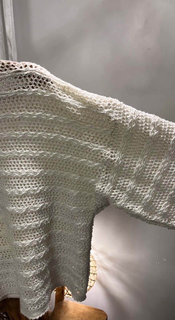 Beyaz Örgü Kadın Triko Kazak - Görsel 2