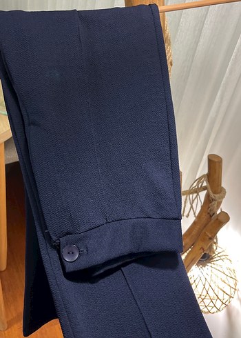 l Beden lacivert Renk Düğmeli Lacivert Kadın Kumaş Pantolon