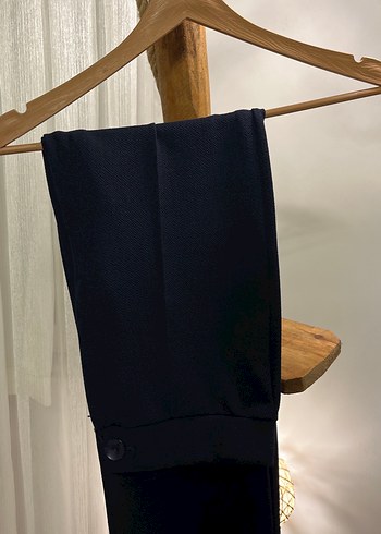 Diğer Düğmeli Lacivert Kadın Kumaş Pantolon