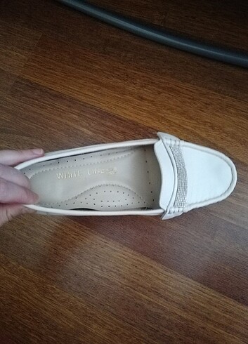 38 Beden beyaz Renk Beyaz loafer ayakkbı