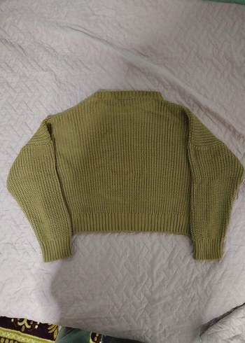 H&M Haki Kadın Triko Kazak, Uzun Kollu, Salaş