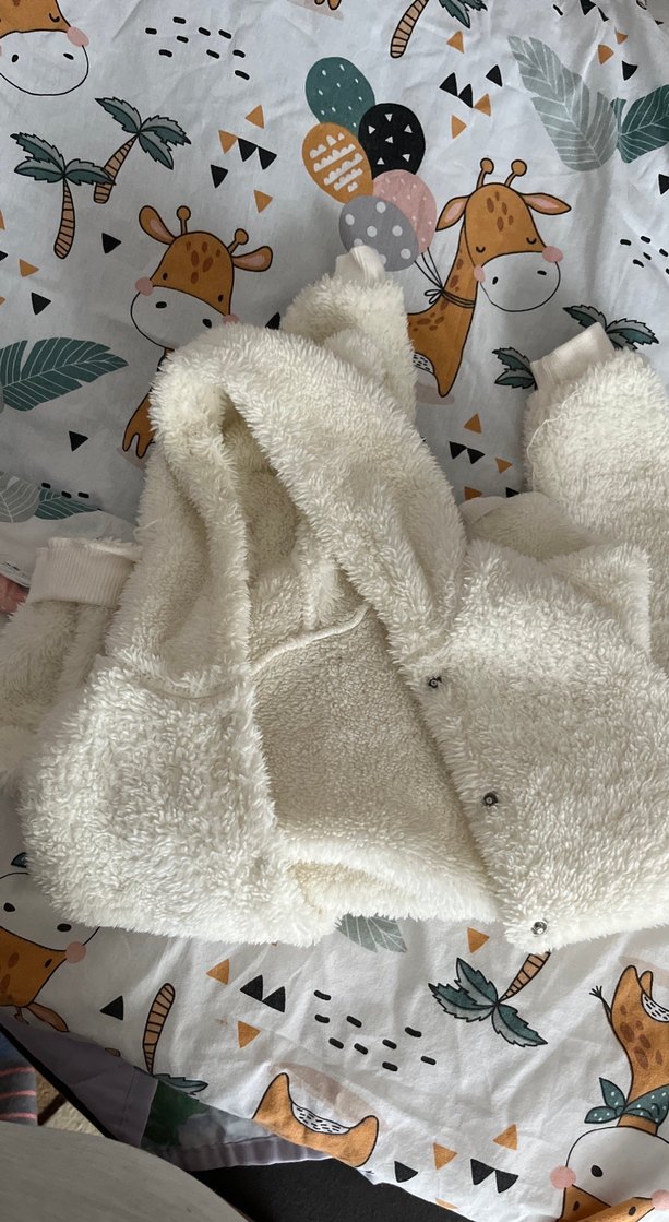 Bebek Erkek Kürklü Beyaz Tulum - Görsel 2