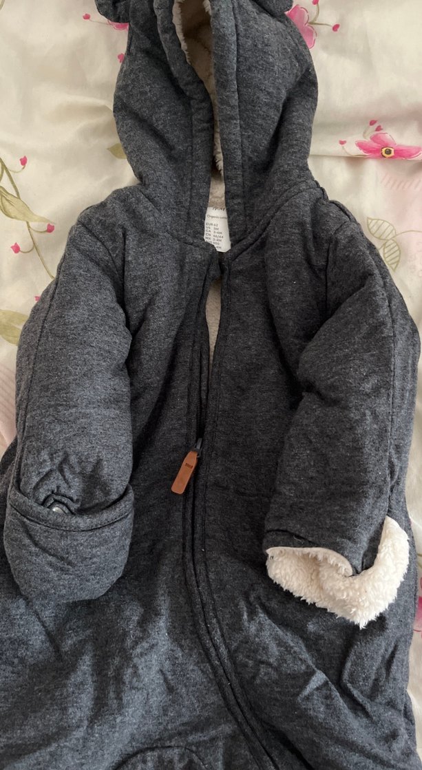 Gri Fermuarlı Bebek Tulumu - Görsel 3